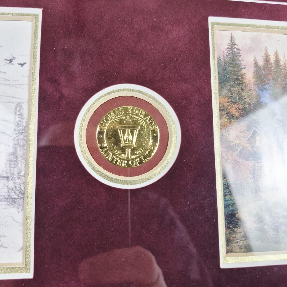 Thomas Kinkade A Perfect Day Beginning to End Gold Frame Signed Art Piece & COA - Picture 10 of 10